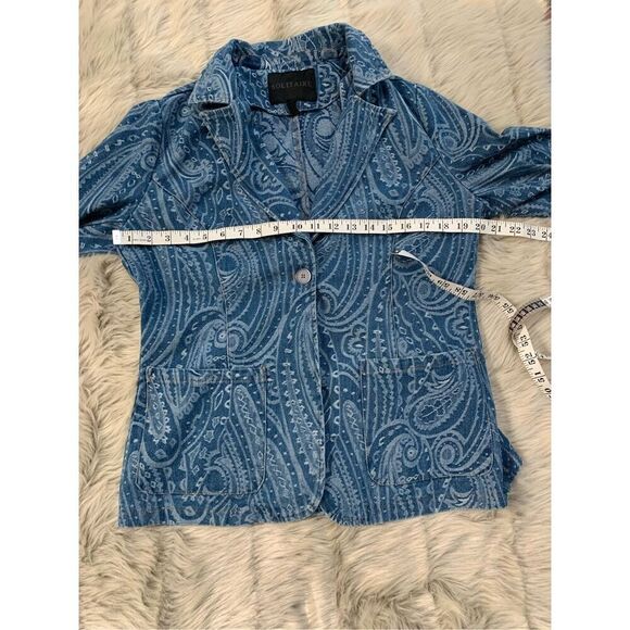 Solitaire Paisley Denim Jacket Size M - Picture 6 of 6